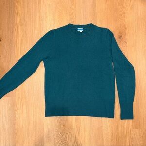 100% Cashmere J.Crew Crewneck Sweater- size Small blue/ Green